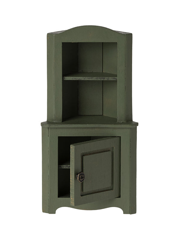 Maileg Miniature Corner Cabinet Dark Green Maileg Dollhouse
