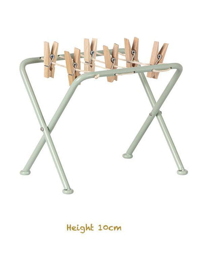 Maileg Miniature Metal Drying Rack with Pegs