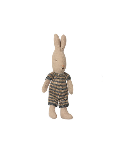 Maileg Micro Baby Rabbit in striped suit - Dark Blue/Grey