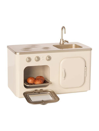 Maileg Miniature Metal Kitchen Play Set with 3 buns. (11-0101-00)