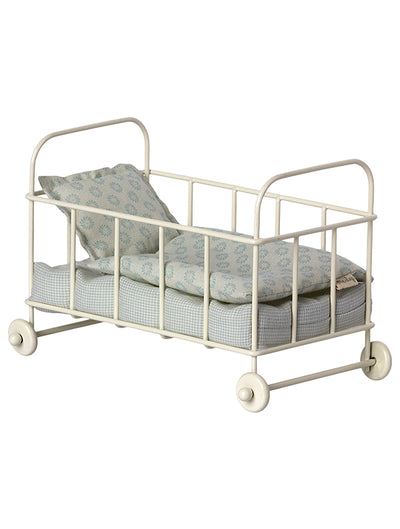 11-1118-01 Maileg Micro Metal Cot Bed, Blue