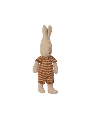 Maileg Micro Baby Rabbit in striped suit - Brown