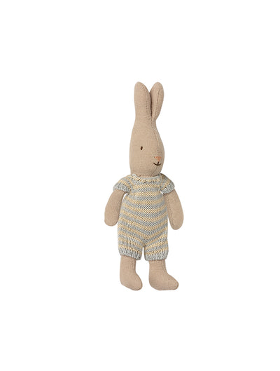 16-1023-00 Maileg Micro Baby Rabbit in striped suit - Pale Blue
