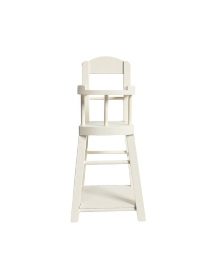 Maileg Micro Rabbit Baby Wooden High Chair - Off-white